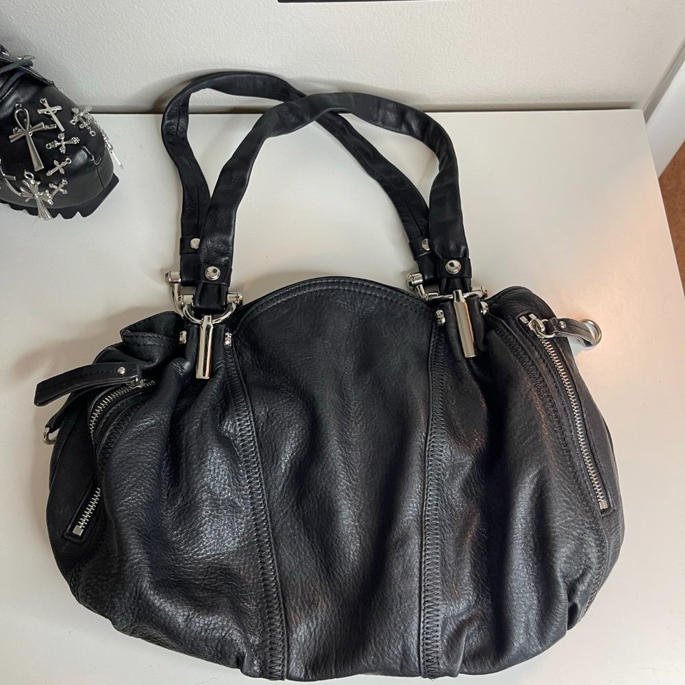 B. Makowsky Black Leather Bag